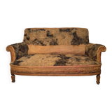 Louis Philippe 19th century 3-seater sofa in walnut, ready to upholster