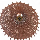 Rustic Midcentury Wicker Pendant Lamp, Spain, 1950s