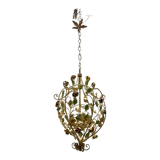 Italian Tole Flower Chandelier, 1960s