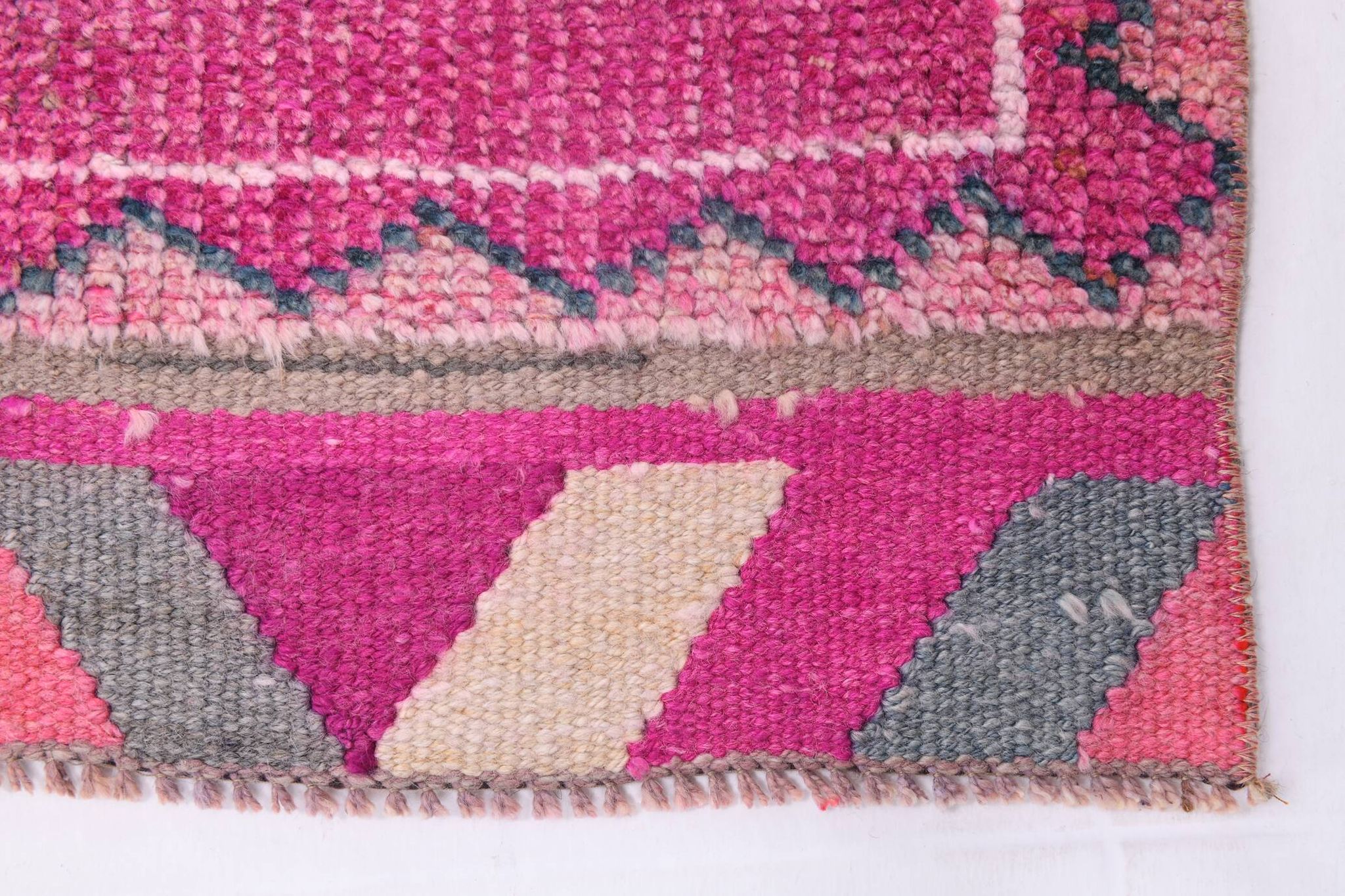 Tapis de couloir oriental Oushak rose saumon, 96 x 318 cm