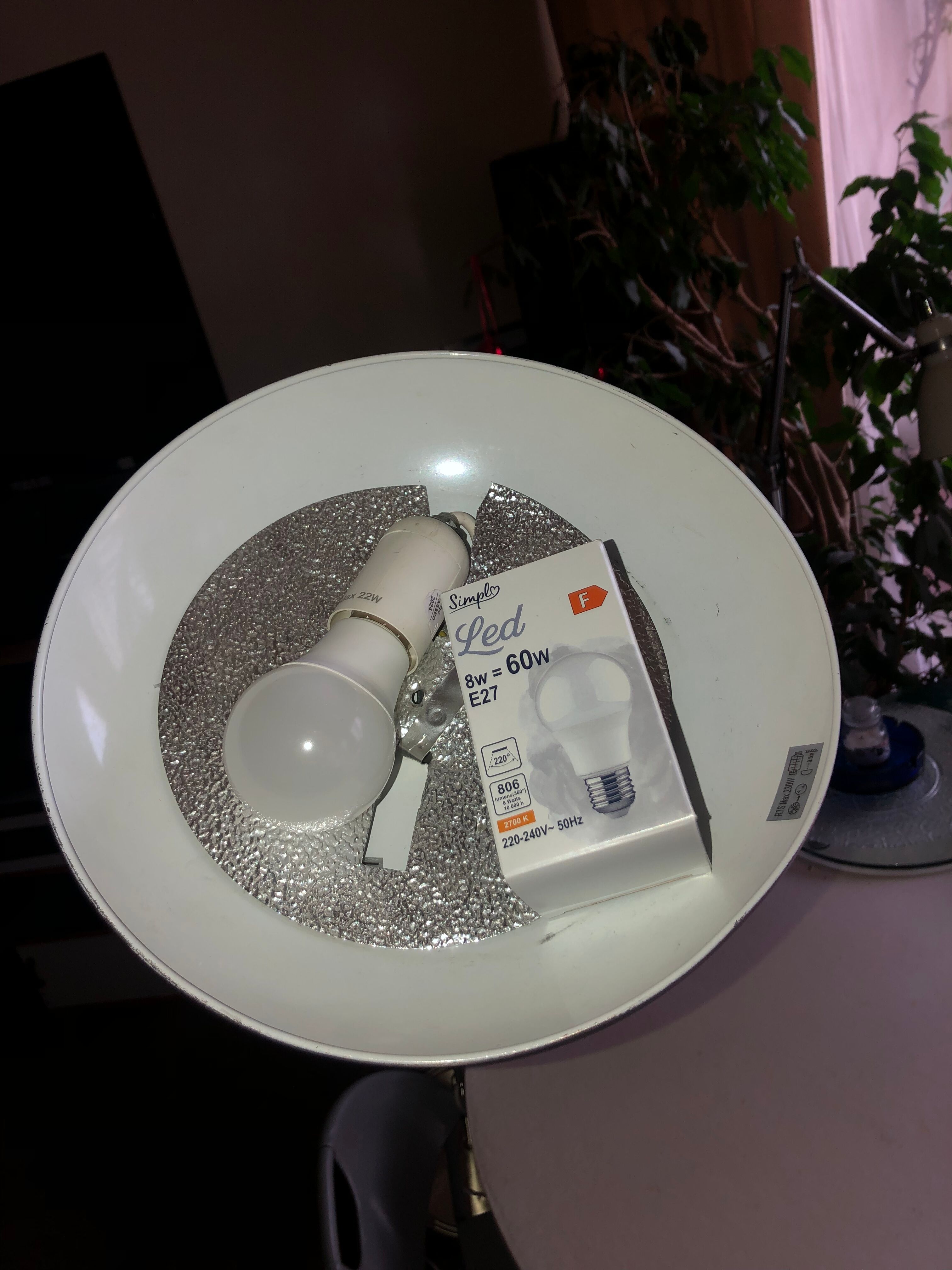 Discreet brushed metal floor lamp