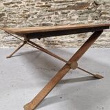 Ceramic and metal coffee table from the 60s Vallauris style