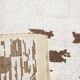 Tapis vintage surdimensionné fait main en laine 100 % crème et marron, 208x303 cm
