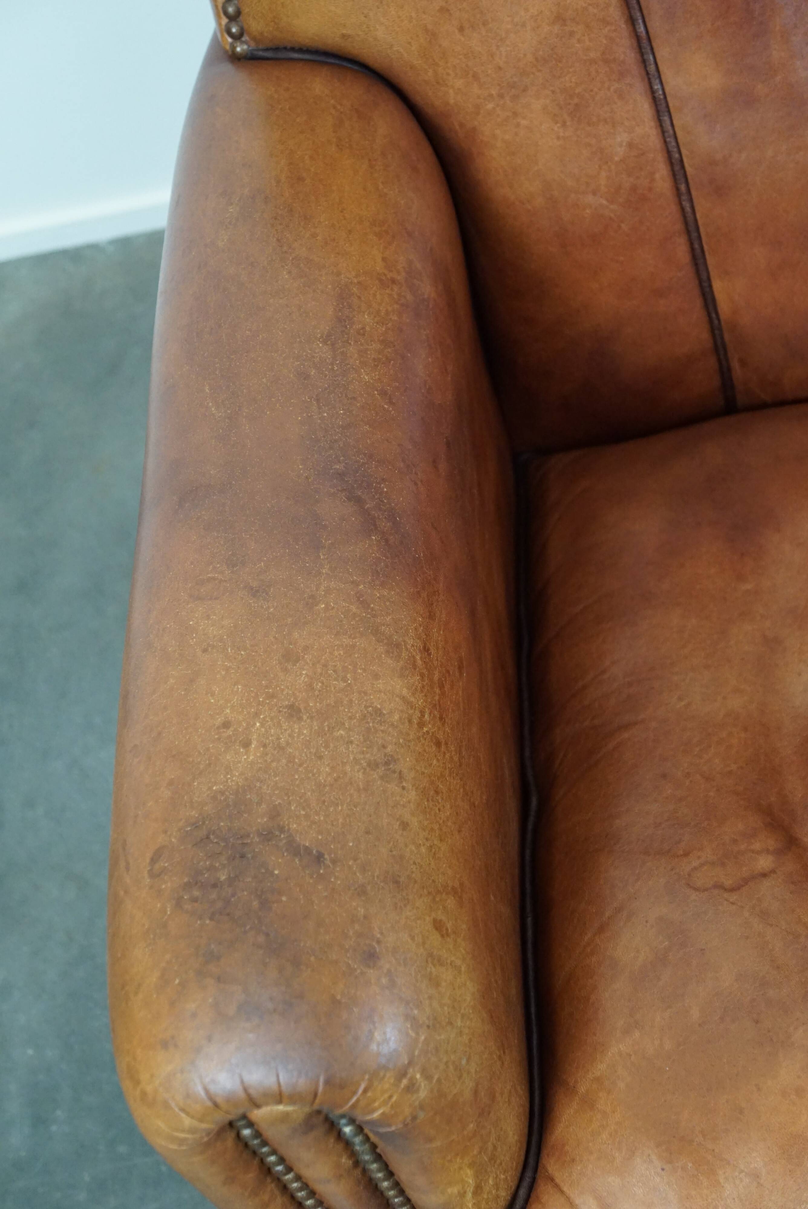 Sheepskin ArtDeco design armchair with a beautiful appearance