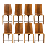Series of eight blond cherry chairs, 1980s