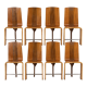 Series of eight blond cherry chairs, 1980s