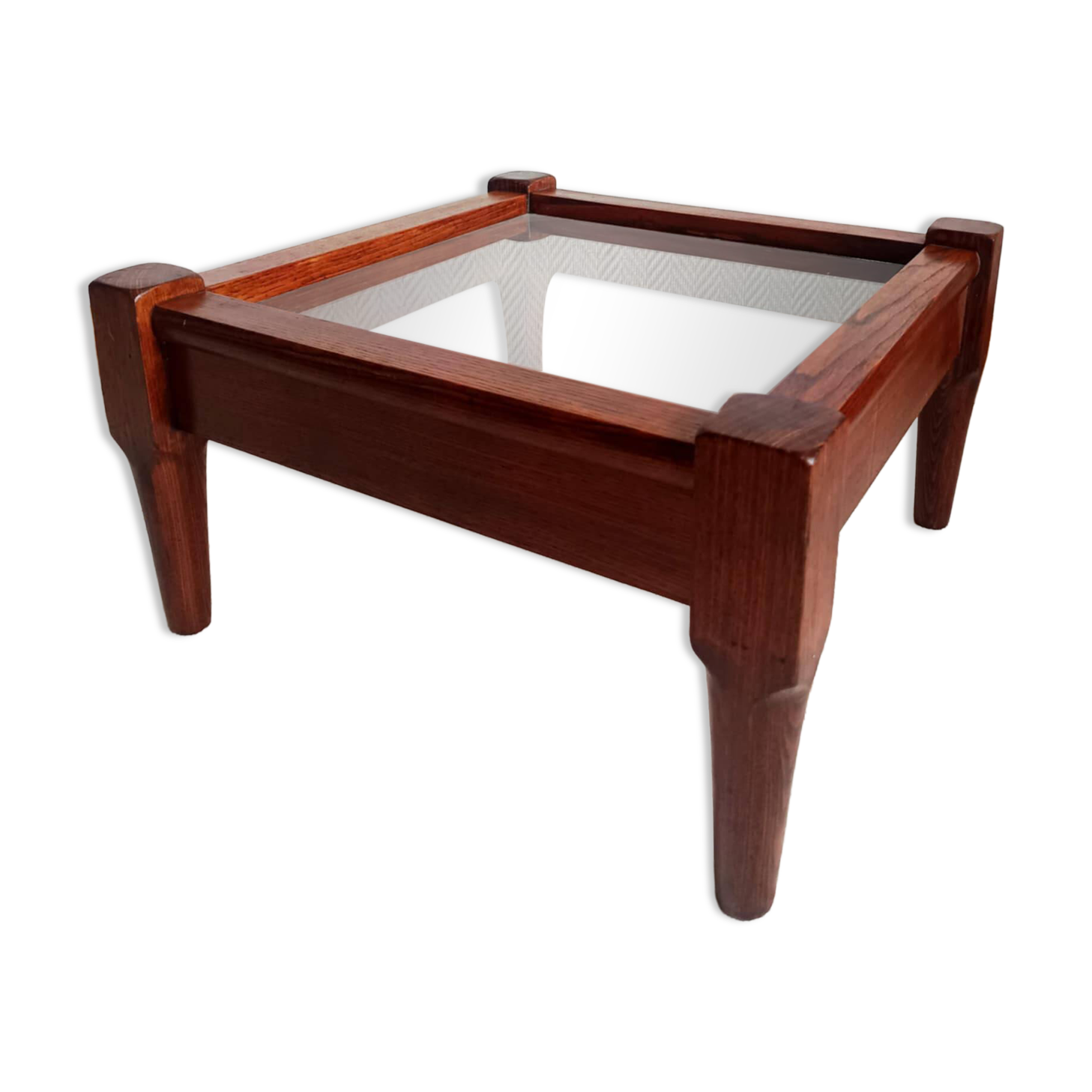 Scandinavian coffee table in wood and glass