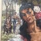 " La Gitane " huile sur toile encadrée. XX siècle