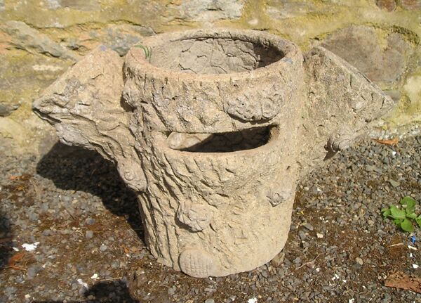 Jardinière tronc d'arbre en ciment