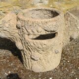 Cement tree trunk planter