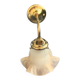 Applique murale, de style art deco, globe tulipe en verre dépoli beige