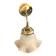 Applique murale, de style art deco, globe tulipe en verre dépoli beige
