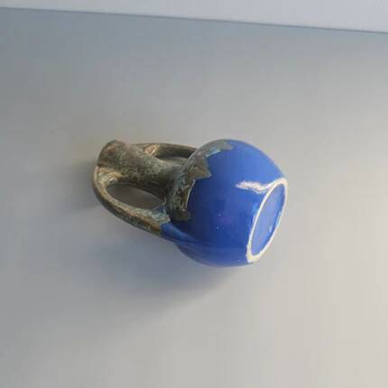 Small amphora vase - Flamed blue