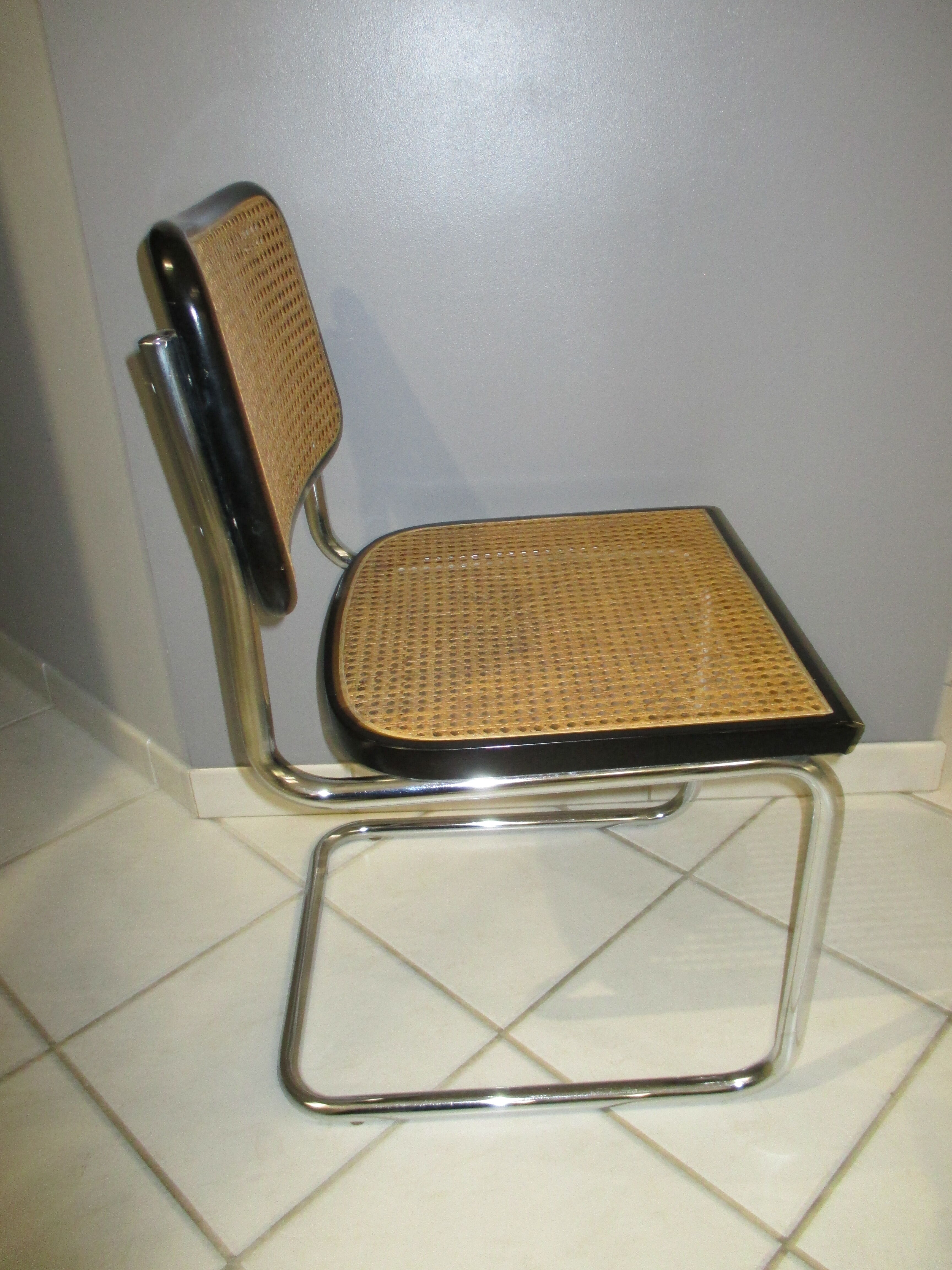 Suite 6 chaises Cesca B32 Marcel Breuer vintage des années 70