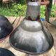 Set of 5 black industrial lamps from the 70s in their patina different formats