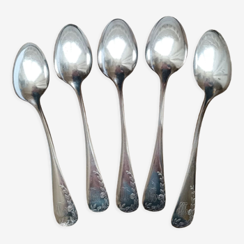 Set of 5 monogrammed spoons Armand Frenais