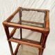 Rattan and smoked glass side table