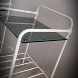 Bedside table metal glass 60s