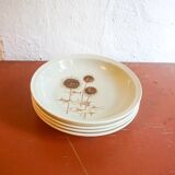 4 x sarreguemines france thistle deep plates mid century gres ceramic pottery salad bowls