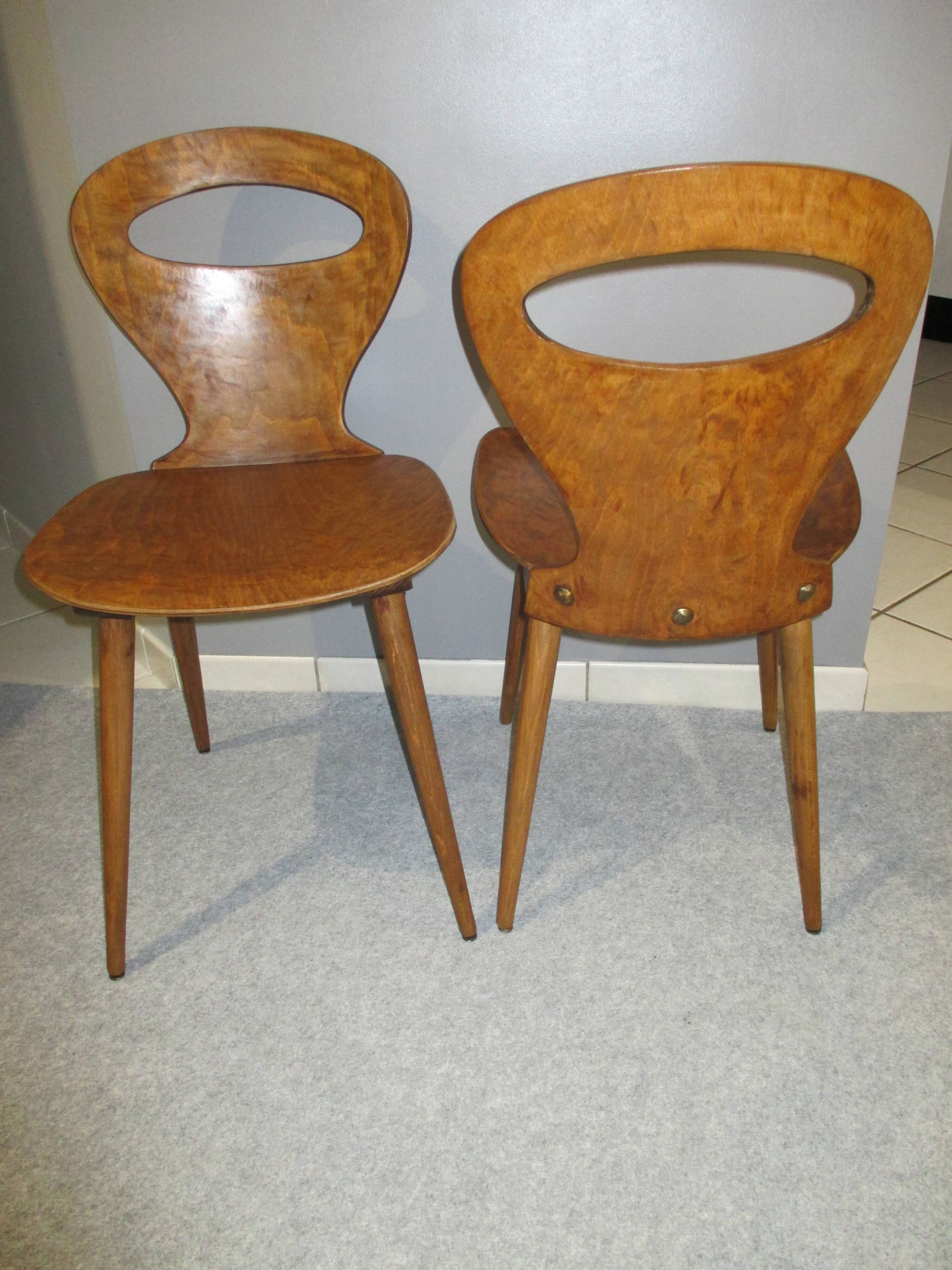Suite 4 chairs Bistro Baumann model Ant 1960