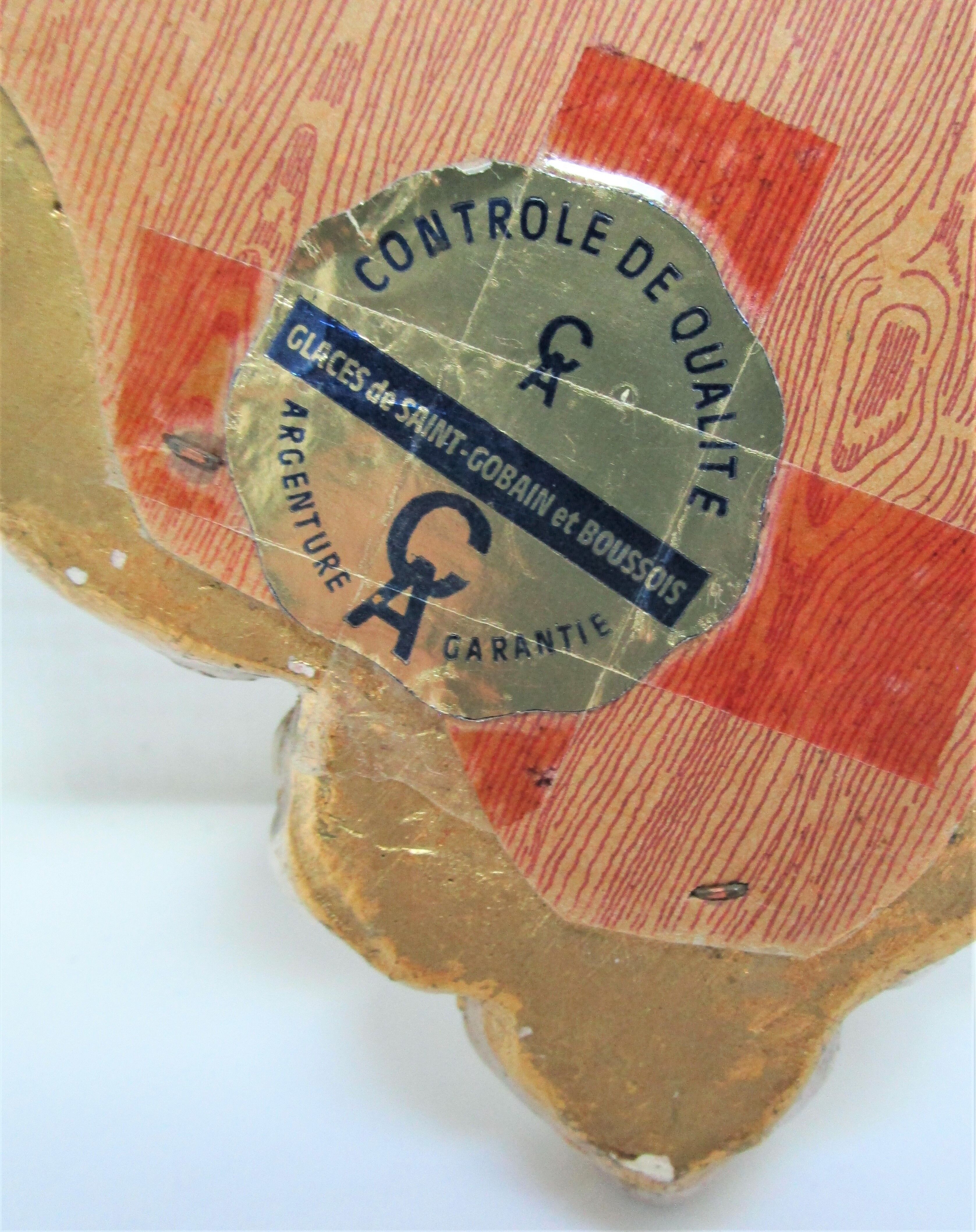 Mirror rocaille gilded ice saint-gobain vintage