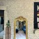 Antique Louis-Philippe mirror with a pediment, 160/93cm, gilded with gold leaf, mercury glass.