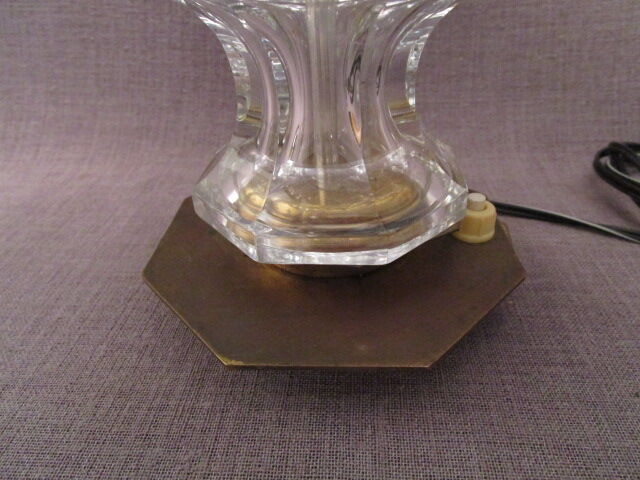 Art-deco lamp in crystal and brass