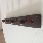 Vintage wooden wall coat rack