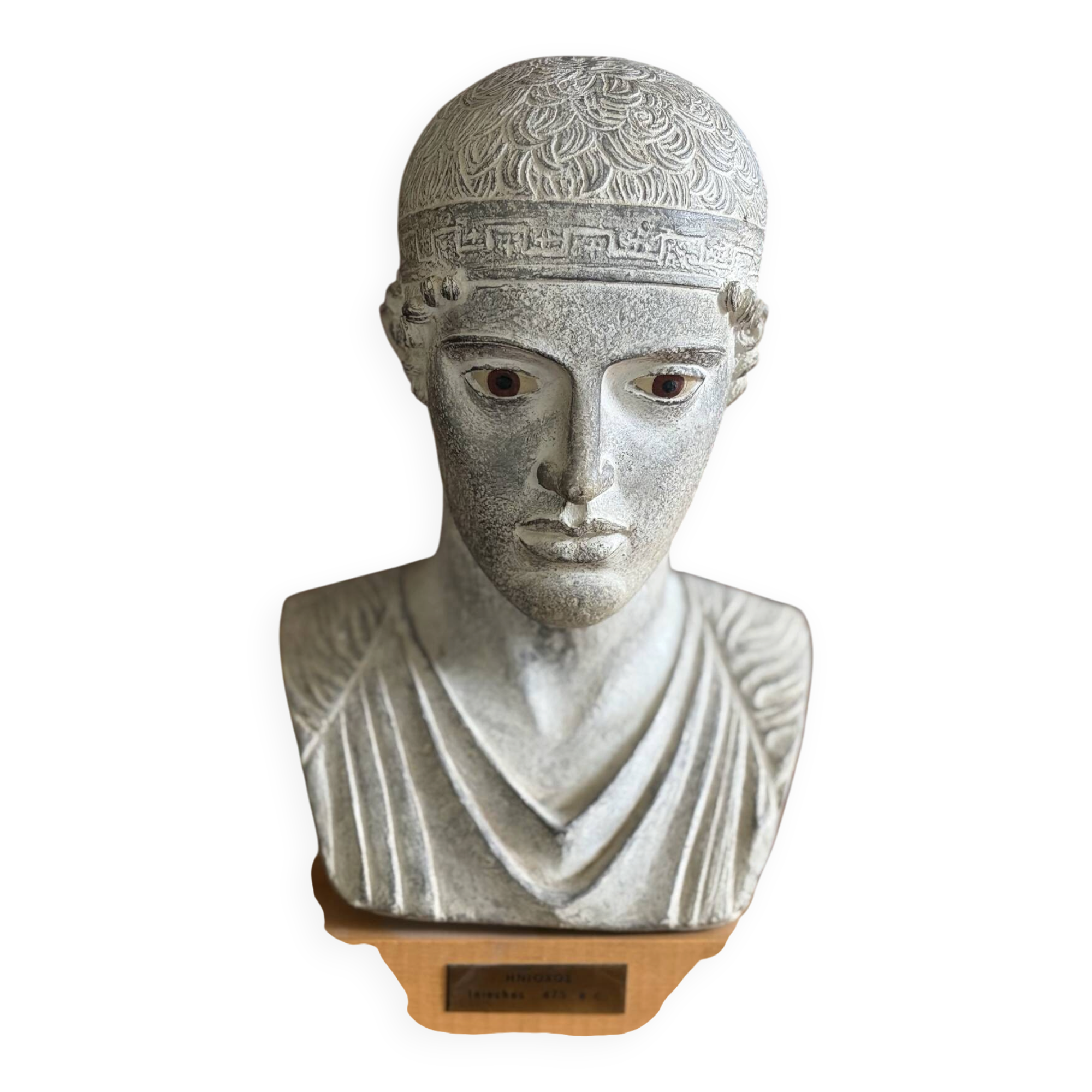 Replica statue of the Charioteer of Delphi.