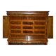 Queen Anne style pedestal commode from around 1710 in walnut and oyster veneer.