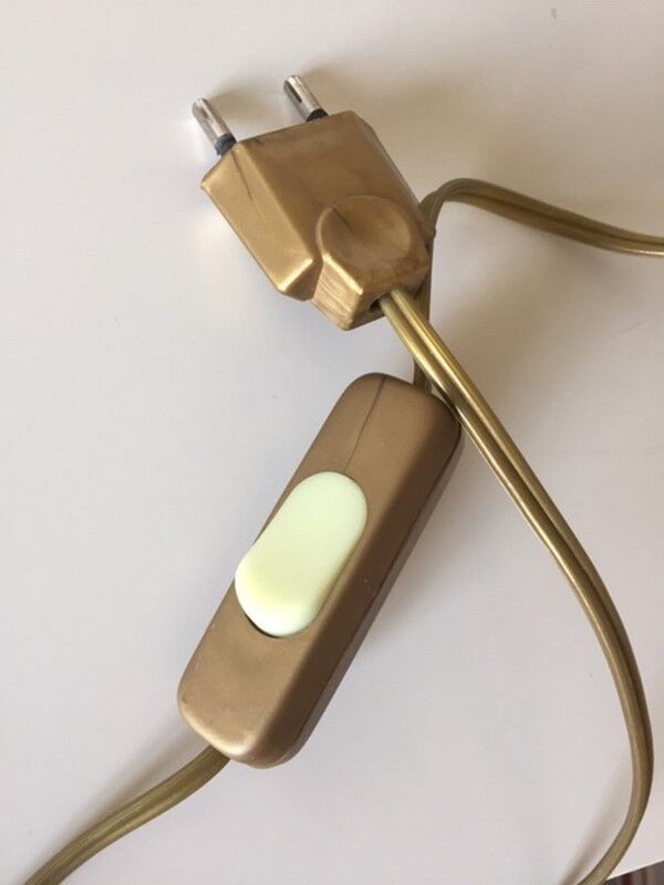 Brass lamp with lampshade