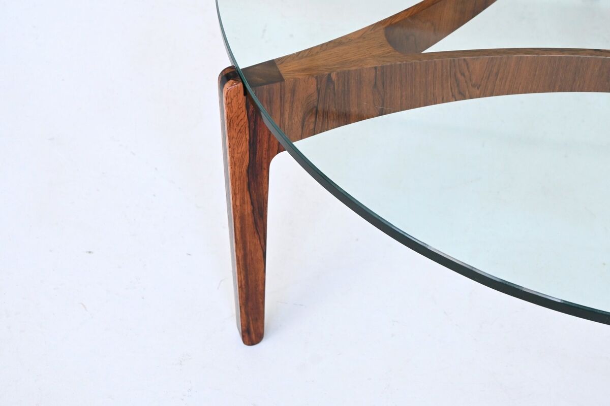 Sven Ellekaer sculptural coffee table rosewood Linneberg Denmark 1962