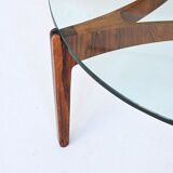 Sven Ellekaer sculptural coffee table rosewood Linneberg Denmark 1962