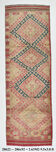 3x9 red & blue herki vintage runner rug 92x286cm