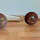 Pair of sconces with a light arm, brass and white opaline 1960.