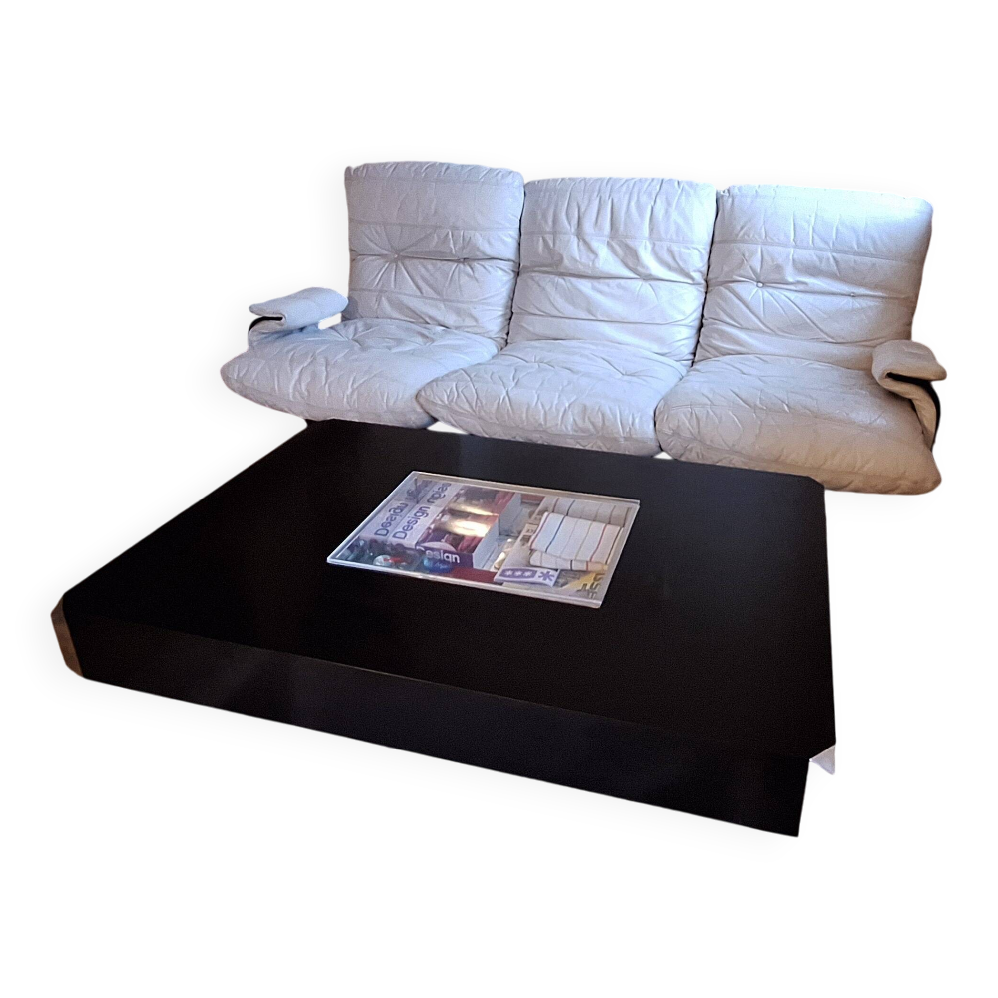 Canapé Ligne Roset Marsala – Michel Ducaroy – plexiglas fumé – vintage