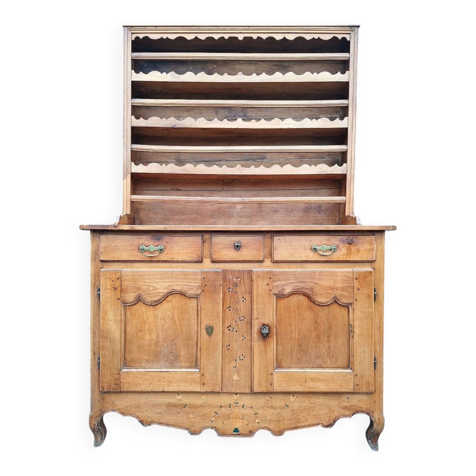Antique sideboard, solid wood farmhouse furniture.