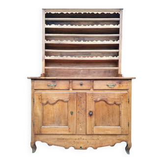 Buffet vaisselier ancien, meuble de ferme bois massif