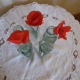 Lot of 5 triangular glass apothecary bottles