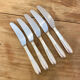 Series of 5 cheese knives or silver metal dessert