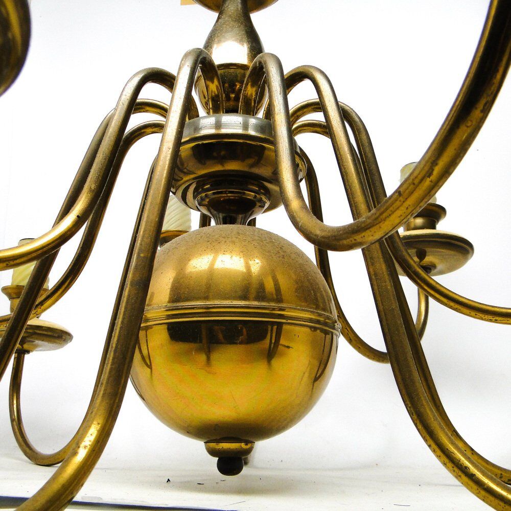 Vintage metal chandelier, Poland, 1980s