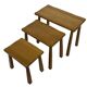 Vintage Set of 3 brutalist oak side or nesting tables 1970s
