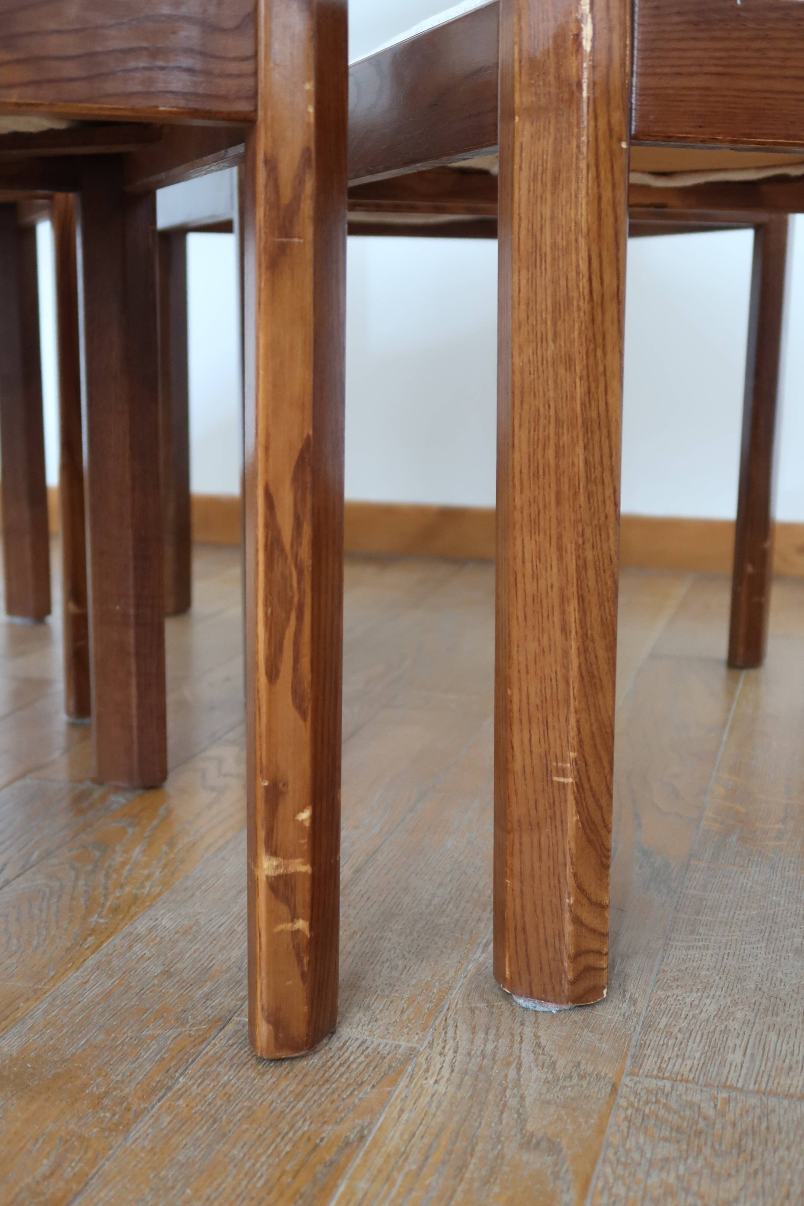 4 modernist cream chairs