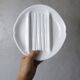 8 plates + 1 asparagus dish, salins earthenware, vintage white pompadour