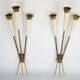 Mid-Century pair of large brass sconces attributable to Stilnovo. Italy 195