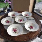 Series of 6 hollow plates porcelain of Gien model Chambord