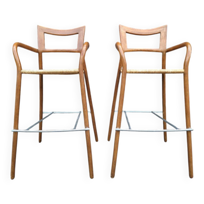 Val Padilla pour Jasper Conran chaises hautes Manilla vintage, siège