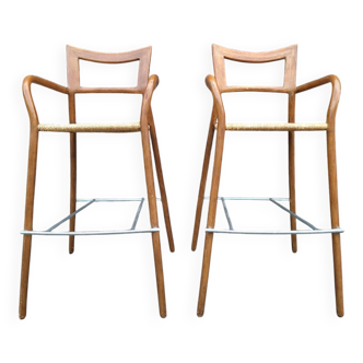 Val Padilla for Jasper Conran vintage Manilla high chairs, seat