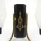 Set of 2 brass and glass wall lamps, 1950s