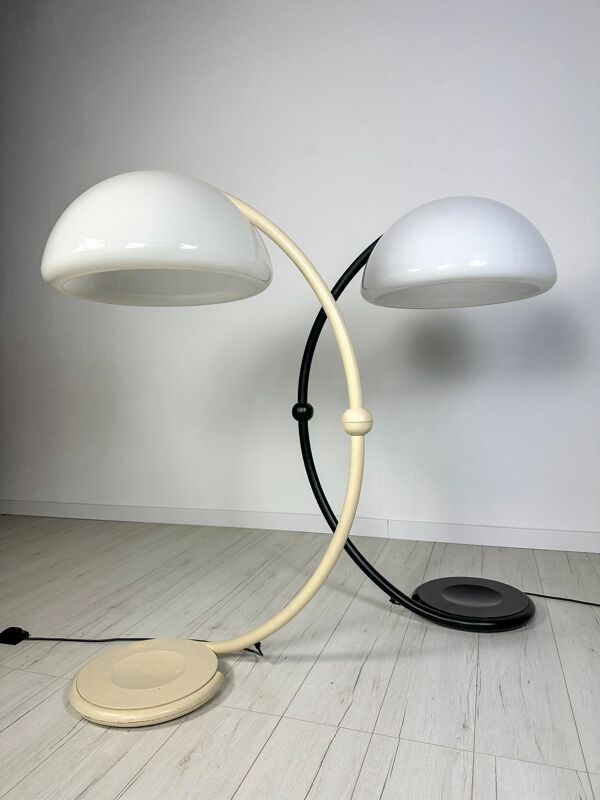 Lampadaire Serpente noir vintage des années 60 par Elio Martinelli pour Martinelli Luce